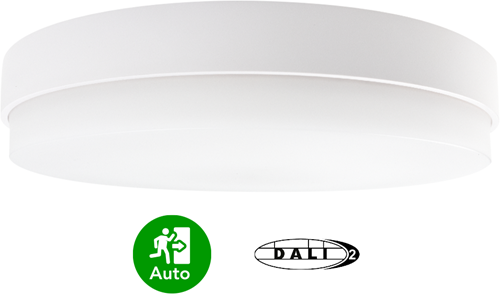 Pragmalux LED Plafonniere / Wandarmatuur Dura-M Wit 340 IP64 IK10 8-18W 750-2075lm 2200K-2700K 2-CCT + bewegingssensor + noodmodule 3uur autotest