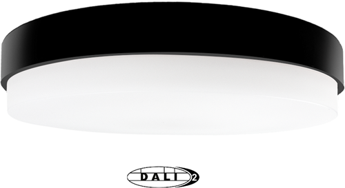 Pragmalux LED Plafonniere / Wandarmatuur Dura-M Zwart 340 IP64 IK10 8-18W 750-2075lm 2200K-2700K 2-CCT + dali