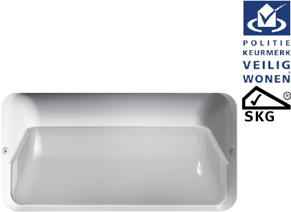 Pragmalux LED Portiek Port-S Halve Afscherming Frame Wit RAL9003