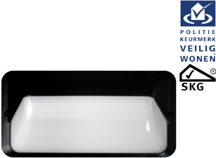 Pragmalux LED Portiek Port-S Halve Afscherming Frame Zwart RAL9004