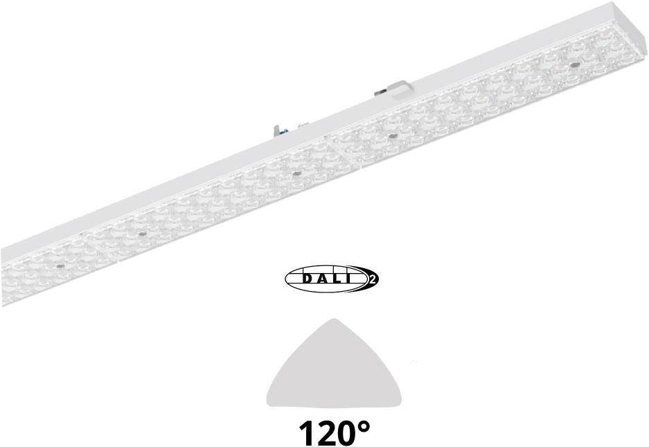 Pragmalux PRX-Line UO LED-modul – hvid 2039mm 110W maks 16400lm 3000K 120D DALI