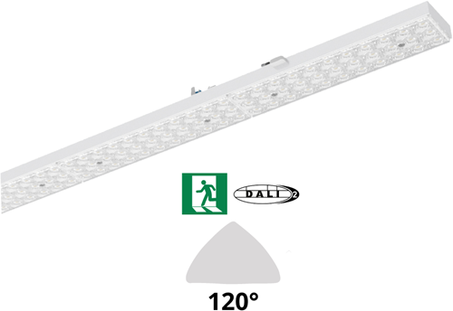 Pragmalux PRX-Line UO LED module 2039mm 110W 16400lm 3000K 120D DALI noodverlichting 3h 600lm