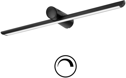 Pragmalux LED Spiegelarmatuur Spigo IP44 IK10 600mm 4-6,5W 300-550lm 2700K-3000K-4000K 3-CCT zwart RAL9011 fase dimbaar