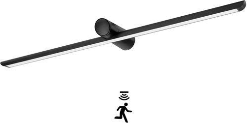 Pragmalux LED Spiegelarmatuur Spigo IP44 IK10 900mm 5-8,5W 410-750lm 2700K-3000K-4000K 3-CCT zwart RAL9011 + aanwezigheidssensor