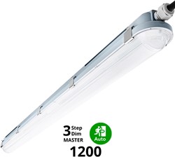 Pragmalux LED TL Waterdicht Armatuur Hermes IP66 120cm 35W 4000K 5100lm (2x36W) 3-step dim (100-10%-uit) master + bewegingssensor & noodmodule 1uur zelftest