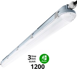 Pragmalux LED TL Waterdicht Armatuur Hermes IP66 120cm 35W 4000K 5100lm (2x36W) 3-step dim (100-10%-uit) slave = geen sensor & noodmodule 1uur zelftest