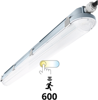 Pragmalux LED TL Waterdicht Armatuur Hermes IP66 60cm 10-18W 3000K-6000K 3-CCT 1250-2300lm 5x2,5mm Doorvoerbedrading (2x18W) + Bewegingssensor