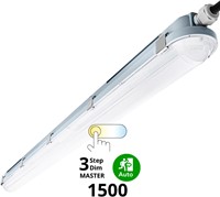 Pragmalux LED TL Waterdicht Armatuur Hermes IP66 150cm 53W 3000K-6000K 3-CCT 7700lm 5x2,5mm Doorvoerbedrading (2x58W) 3-step dim (100-10%-uit) master + bewegingssensor & noodmodule 1uur zelftest