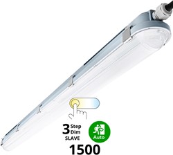 Pragmalux LED TL Waterdicht Armatuur Hermes IP66 150cm 53W 3000K-6000K 3-CCT 7700lm 5x2,5mm Doorvoerbedrading (2x58W) 3-step dim (100-10%-uit) slave = geen sensor & noodmodule 1uur zelftest