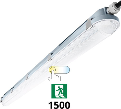 Pragmalux LED TL Waterdicht Armatuur Hermes IP66 150cm 30-53W 3000K-6000K 3-CCT 4700-7700lm (2x58W) + Noodmodule 3uur manueel
