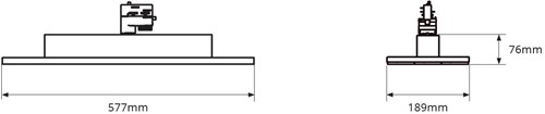 Pragmalux LED 3-Fase Railarmatuur Arda 56x19cm Paneel Lens 50-70W 4000K 7897-11057lm 90° wit incl. driver Dip Switch-4