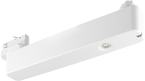 Pragmalux Notra track noodverlichting 4.8W 250lm 6500K LiFePO4 6.4V 1500mAh 1uur zelf en manuele test 2-in-1 wit RAL9003