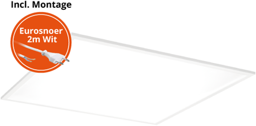 Pragmalux LED Paneel 60x60cm Easy G2 26-36W 3000K-6000K 3-CCT 2850-4200lm +Driver incl. eurosnoer 2m wit (4x14W)