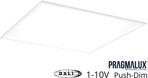 Pragmalux LED Paneel 60x60cm Easy G2 26-36W 3000K-6000K 3-CCT 2850-4200lm +Universele Driver (DALI2, 1-10V, Push-dim) (4x14W)