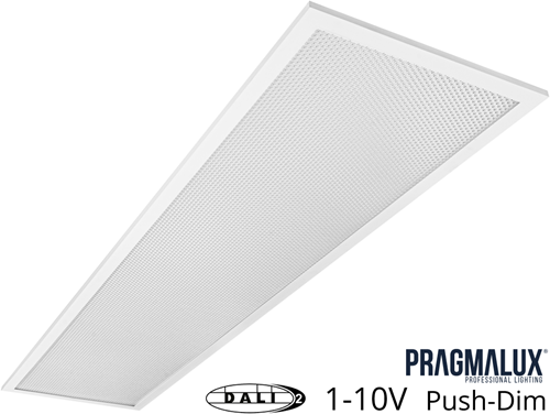 Pragmalux LED Paneel 30x120cm Sigma G2 IP44 26-38W 3000K-4000K 2-CCT 3500-5100lm UGR<19 +Universele Driver (DALI2, 1-10V, Push-dim) (2x28W)-6