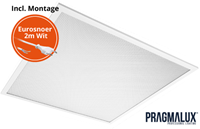 Pragmalux LED Paneel 60x60cm Sigma G2 IP44 26-38W 3000K-4000K 2-CCT 3500-5100lm UGR<19 +Driver incl. eurosnoer 2m wit (4x14W)-5