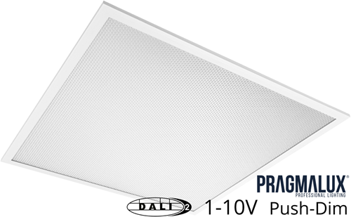 Pragmalux LED Paneel 60x60cm Sigma G2 IP44 26-38W 3000K-4000K 2-CCT 3500-5100lm UGR<19 +Universele Driver (DALI2, 1-10V, Push-dim) (4x14W)-6