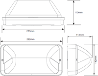 Pragmalux LED Portiek Port-S Halve Afscherming Frame Wit RAL9003-1