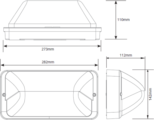 Pragmalux LED Portiek Port-S Halve Afscherming Frame Wit RAL9003-1
