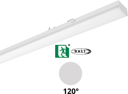 Pragmalux PRX-Line LED module 1528mm 60 W 8235lm 5000K 120D opaal DALI +noodmodule 1uur zelftest
