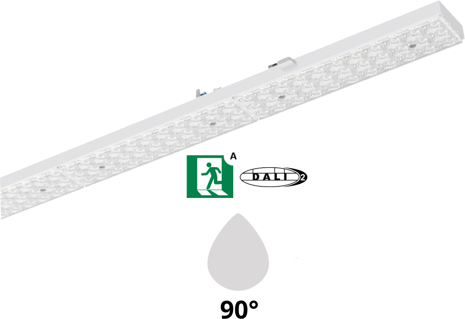 Pragmalux PRX-Line UO LED-modul-hvid 2039mm 110W maks 17500lm 5000K 90D DALI + nødmodul 1-times selvtest