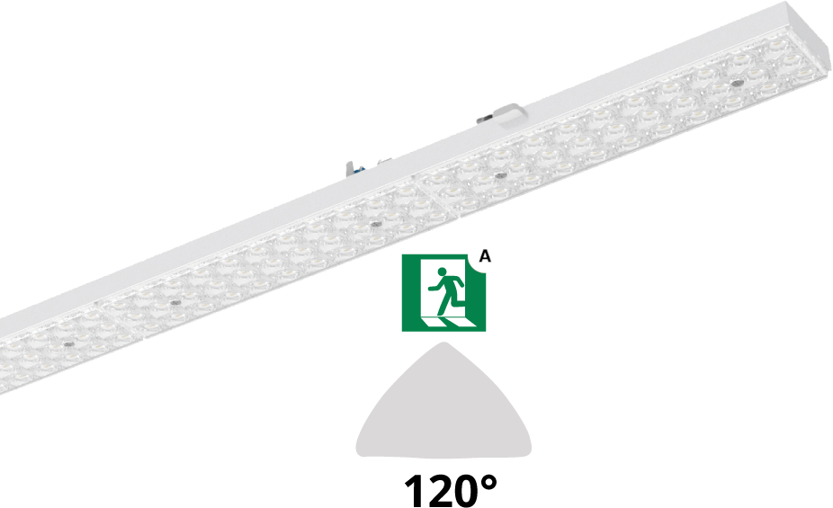 Pragmalux PRX-Line UO LED-modul – hvid 2039mm dipswitch 115-83W 17000-13000lm 3000K 120D + nødmodul 1 times selvtest