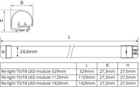 Pragmalux Re-light kit T5/T8 LED module 1129mm 16-24W 2900-4400lm 3000-4000K 2-CCT + Philips driver-10