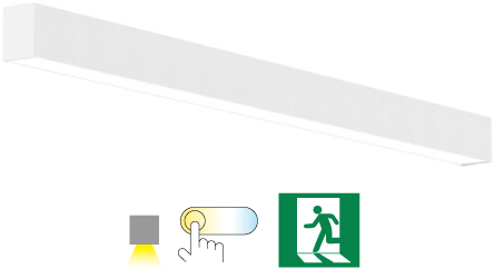 Pragmalux Skyline 1,5m 12,5-44W 1750-6400lm 2CCT 3000-4000K opaal wit RAL9016 + Noodmodule 3 uur