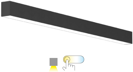 Pragmalux Skyline 1,5m 12,5-44W 1575-5650lm 2CCT 3000-4000K opaal zwart RAL9005