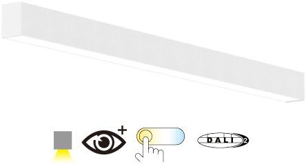 Pragmalux Skyline 1,2m DALI2 12,5-36W 1750-5300lm 2CCT 3000-4000K opaal wit RAL9016-10
