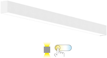 Pragmalux Skyline 1,2m 12,5-36W 1750-5300lm 2CCT 3000-4000K met uplight 9W 1300lm opaal wit RAL9016