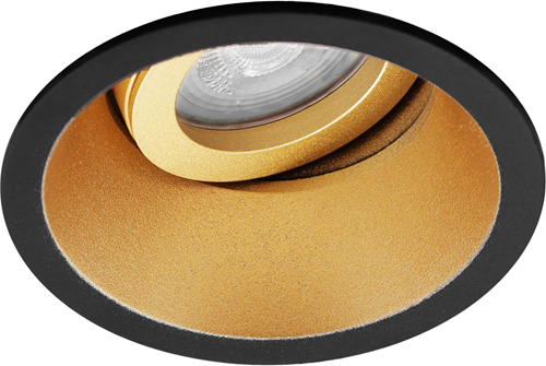 Pragmalux Inbouwspot Zena Rond Kantelbaar Zwart/Goud - Incl. GU10 Fitting