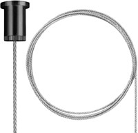 PRX 3-Fase Rail pendelset incl. plafondbus zwart M10 + staalkabel 3m zilver (excl. railbeugel en snelspanner) 10x