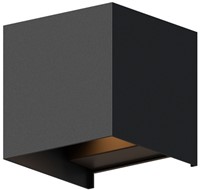 Pragmalux LED wandarmatuur IP65 Qube Up/Down zwart 6W 2x160lm 3000K CRI>80 instelbare lichtbundel - fase dimbaar