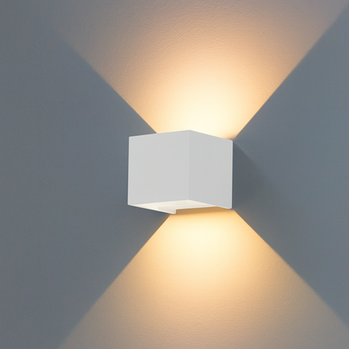 Pragmalux LED wandarmatuur IP65 Qube Up/Down wit 6W 2x160lm 2700K CRI>80 instelbare lichtbundel - fase dimbaar-2