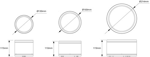 Pragmalux LED opbouw downlight Relio IP65 facet reflector zwart 20W 1800-2000lm 2700K-3000K-4000K 3-CCT CRI>90 UGR<19 60D Ø160x110mm-4
