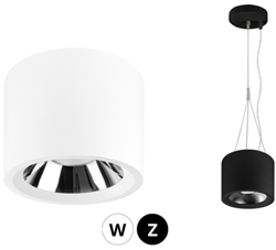 Downlight Mondial 3-CCT CRI90 + UGR<19 Opbouw/Pendel