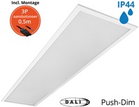 Pragmalux LED Paneel 30x120cm Sigma G2 IP44 38W 3000K-4000K 2-CCT 5000-5100lm UGR<19 +TCI DALI Driver incl. 3P Aansluitsnoer (2x28W)