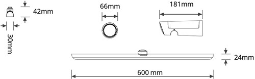 Pragmalux LED Spiegelarmatuur Spigo IP44 IK10 600mm 4-6,5W 350-650lm 2700K-3000K-4000K 3-CCT wit RAL9003 + aanwezigheidssensor-6