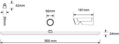 Pragmalux LED Spiegelarmatuur Spigo IP44 IK10 900mm 5-8,5W 410-750lm 2700K-3000K-4000K 3-CCT zwart RAL9011 + aanwezigheidssensor-5