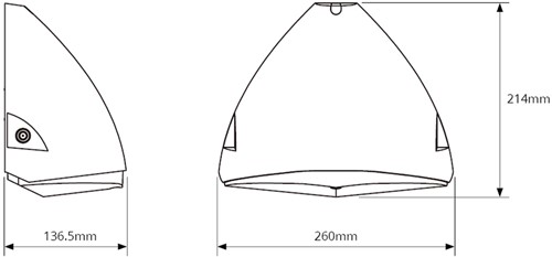 Pragmalux LED Gevelarmatuur Squalo mini IP65 IK10 7-12W 900-1650lm 2CCT 3000K-4000K Symmetrisch Antraciet RAL7016 + Noodmodule 1uur zelftest-5