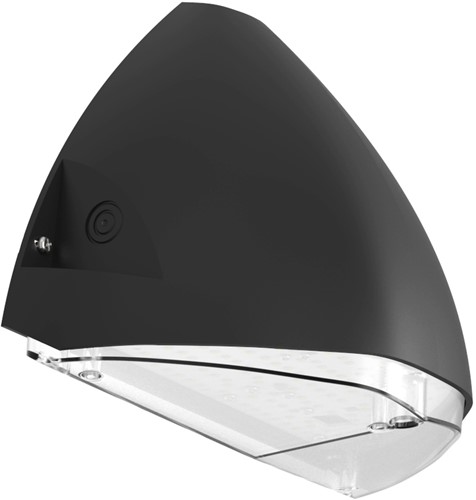 Pragmalux LED Gevelarmatuur Squalo mini IP65 IK10 7-12W 900-1650lm 2CCT 3000K-4000K Symmetrisch Zwart RAL9005 + Daglichtsensor & Noodmodule 1uur zelftest-2