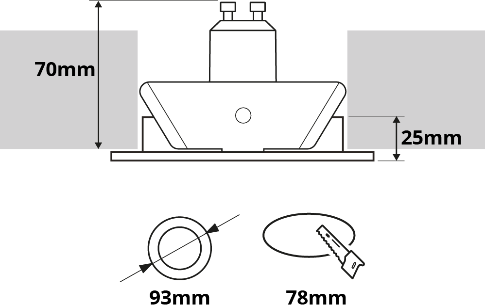 Pragmalux indbygget spotlight med bladfjedre Ados rund kobber RAL1001 - inkl. GU10 fitting
