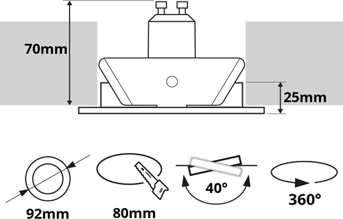 Pragmalux Inbouwspot met bladveren Alpha Rond Kantelbaar nikkel - Incl. GU10 Fitting-1