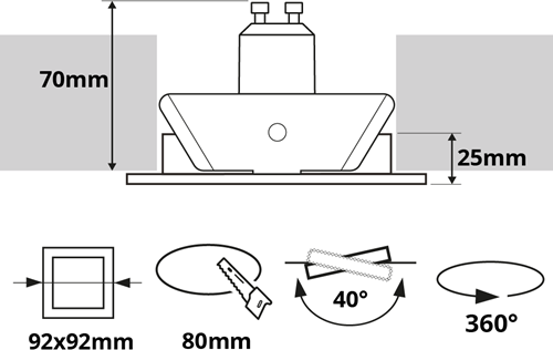 Pragmalux Inbouwspot met bladveren Boxy Vierkant Kantelbaar Koper RAL1001 - Incl. GU10 Fitting-2