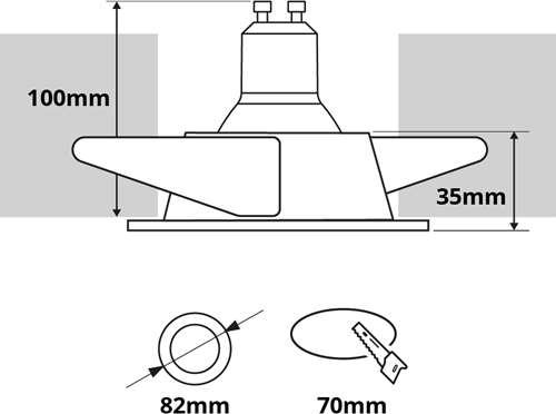 Pragmalux Inbouwspot met bladveren Apollo Rond Verdiept zwart RAL9004/goud RAL1003 - Incl. GU10 Fitting-1