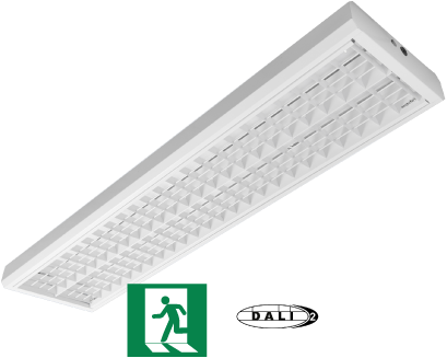 Pragmalux LED Balvast Sporthalarmatuur Sparta Pro IK10 150W 4000K 18750lm DALI wit RAL9003 + Noodmodule 3uur (640mA)