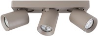 Pragmalux opbouwarmatuur Valento rechthoek drievoudig kantelbaar Ø65 khaki RAL1019 - incl. GU10 Fitting