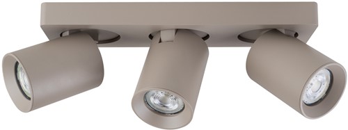 Pragmalux opbouwarmatuur Valento rechthoek drievoudig kantelbaar Ø65 khaki RAL1019 - incl. GU10 Fitting