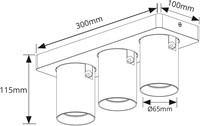 Pragmalux opbouwarmatuur Valento rechthoek drievoudig kantelbaar Ø65 wit RAL9003 - incl. GU10 Fitting-1